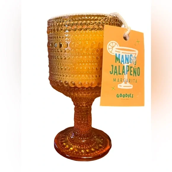 Goodies NWT 2 Mango Jalapeño Margarita Scented Candles Rust Hob Knob Glass - Picture 2 of 7